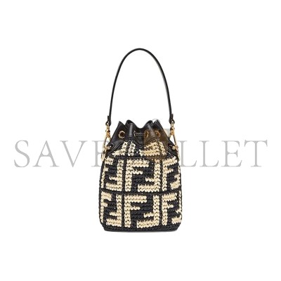 FENDI MINI MON TRESOR LOGO BUCKET BAG ANEMONE 8BS010AD6JF0VQJ (18*12*10cm)